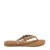 Lazamani leren teenslippers cognac
