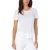 Gesmokt slubgebreid T-shirt met korte mouwen, wit