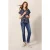 White Stuff Ella  Cotton Shirt Navy Printed