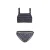 Like Flo cropped bikini donkerblauw/ecru