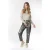EsQualo Trousers Metallic Pu Silver