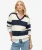 Oversized Kabeltrui met V-hals en Strepen Blauw
