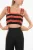 Tweekleurige gestreepte tweed crop top in zwart en rood