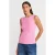 Geribbelde Mouwloze Boot-Hals Blouse