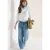 Cecil Dames Sjaal met lus en gestreept patroon in Blauw