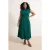 Trendyol Curve Dames Groen Effen Midi Kort Feest Skater Grote maten Jurk