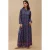 Geprinte V-hals Maxi-jurk met Knopen