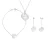 Ketting Set, Armband en Crystal Swarovski Silver 925 Crystal Oorbellen
