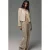 Mango wide leg jacquard broek – beige