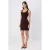 TRENDYOLMİLLA Dames Bruin Gestreept Kort / Mini Mouwloos Bodycon Jurken