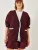 Bianco Lucci Gebreid vest  navy / bourgogne / wit