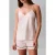 Calvin Klein Satin Cami W Piping Top Dotted Logo Pinstripe Ivory
