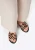 Wittchen Dames Animal Print Leren Slippers Zwart en Bruin Natuurlijk Leer
