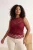 Trendyol Curve Dames Bordeaux Effen Mouwloos Getailleerd Grote maten Blouses