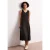 Street One Dames Midi-jurk zonder mouwen in effen kleur in Bruin