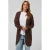 Kaffe lang gebreid vest – donkerbruin
