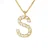 Ketting Diamonds 0.07 Cts alfabet letter “S” Geel Goud 18 Karaat