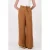 Zusss wide leg high waist broek met linnen camel