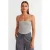 Geribbelde Vierkante Hals Crop Top