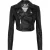 Cropped Leather Biker Jacket Ls Flame Racing