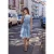 Street One Studio Dames Knielange jurk in een gewassen look in Blauw