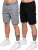 Kruze | 2-Pack Heren Cargo Shorts – BLK/LTGREY