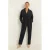 CLAUDIA BY CLAUDIA STRÄTER wide leg broek met krijtstreep – donkerblauw/wit