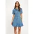 Morgan denim A-lijn jurk medium blue denim