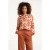 Smashed Lemon Aztec print blouse in warmroze en camel |