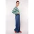 FLURESK wide leg high waist casual broek donkerblauw