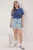 Trendyol Curve Dames Blauw Effen Kort Regular fit Grote maten T-shirts