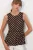 Effen Mouwloze Crepe Blouse met Stippen