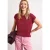 Street One Dames Shirt met boothals en decoratief detail in Rood