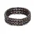 Manchet armband 3 rijen Black Pearl Zoetwater 925