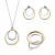Orphelia ‘Bastien’ Dames 925 Sterling Zilveren Set: Ketting + Oorbellen + Ring – Zilver/Goud SET-7499