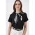 Gestructureerde Crewneck Blouse met Sjaaldetail