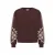 Expresso oversized sweater met borduursels – donkerbruin