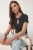 Geribbelde Crewneck Crop Top met Uitsnijding