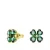 Swarovski Oorbellen – Idyllia stud earrings, Clover, Gold-tone plated in green