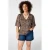 MS Mode blousetop Plus Size met panterprint – bruin