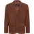 Heren Bruin Slim Geitensuède Italiaanse Blazer Jas-Somero