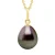 Hanger Gearticuleerde Draad Geel Goud 375 en Echte Gecultiveerde Tahiti Parels Pear 9-10 mm