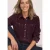 Blouse van ribstof met borstzakken