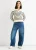 Cream Stripe V Neck Collar Knit Trui
