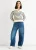 Cream Stripe V Neck Collar Knit Trui