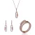 Orphelia ‘Gigi’ Dames 925 Sterling Zilveren Set: Halsketting + Oorbellen + Ring – Roze SET-7438