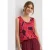 Street One Dames Top met V-hals en elastische zoom in Rood
