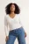 Trendyol Curve Dames Ecru Stippen Lang Getailleerd Grote maten Blouses