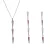 Orphelia ‘Aada’ Dames 925 Sterling Zilveren Set: Ketting + Oorbellen – Zilver/Roze SET-7433