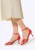 Wittchen Dames rode leren sandalen met hoge hak